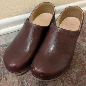 Dansko Brenna Cordovan Milled Dark Brown Leather Slip-Ons Sz 37